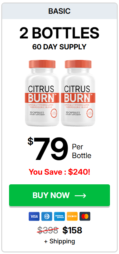 Discounted CitrusBurn bundles, including the special "Buy 2 for $79 per bottle" promotion.