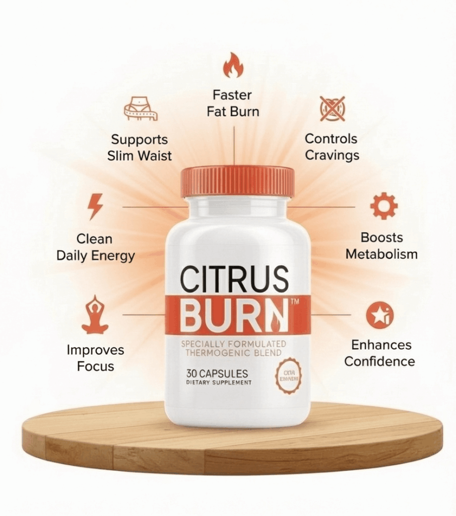 A bottle of CitrusBurn natural metabolism booster and fat burner supplement.