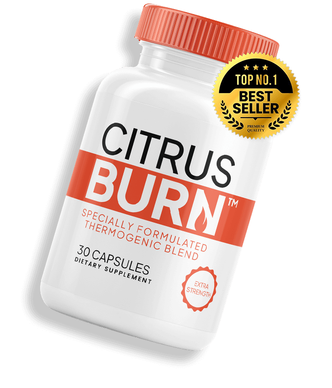 A bottle of CitrusBurn natural metabolism booster and fat burner supplement.