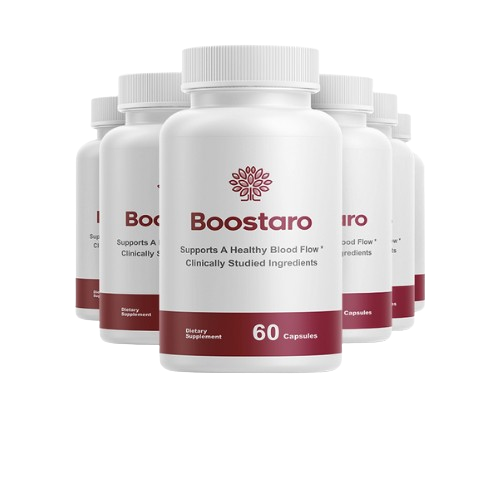 Single bottle of Boostaro dietary supplement, showing the professional label and circulation-enhancing formula.